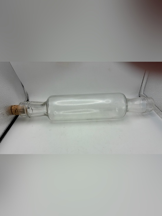 Unbranded Other - Vintage Clear Glass Rolling Pin Cork Stopper Hollow Water Filled Baking Kitchen